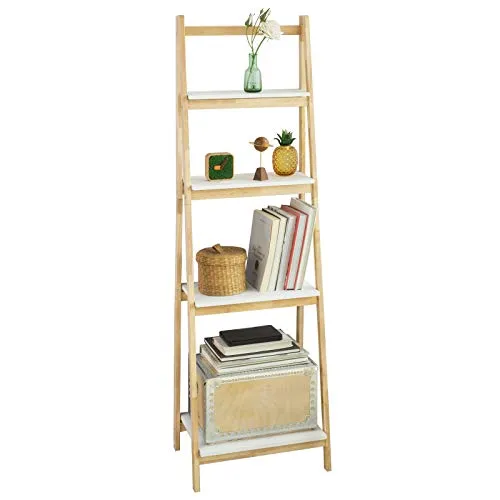 SoBuy FRG162-N Librería Moderna Estantería Escalonada Librería Estantería de Pared Estante de 4 Plegable Niveles ES