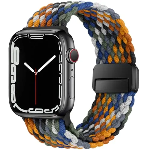 HITZEE Compatible con Correa Apple Watch 49/46/45/44/42/41/40/38mm, Correas Elástica con Cierre Magnético Diseñadas para Apple Watch Ultra 2 Serie 10 9 8 7 SE 6 5 4 3 (42/44/45/46/49, Camuflaje)