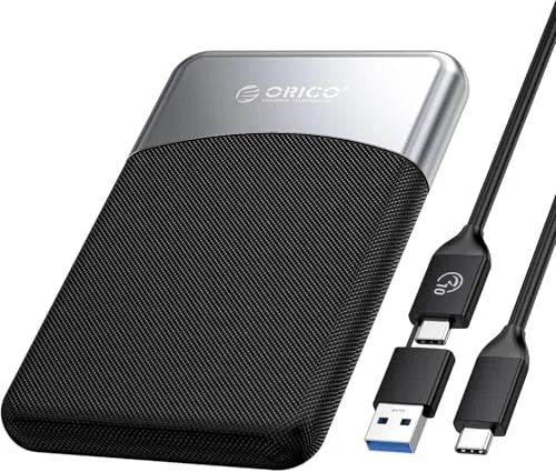 ORICO 4TB SSD Externo con Cable USB C 2 en 1, Disco Duro Externo SSD USB 3.2 Gen 1 hasta 460 MB/s, SSD Portatil para Teléfonos Inteligentes PC Tabletas y Computadoras Portátiles con USB-C- M25PRO