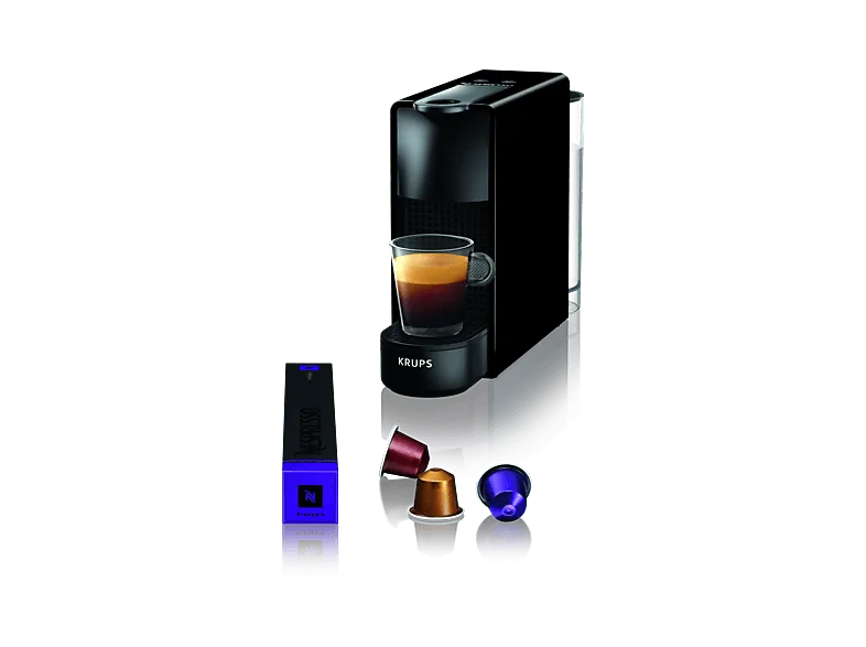 Cafetera de cápsulas - Nespresso® Krups XN1108 Essenza Mini, 1310 W, 19 Bar, 0.6 L, Calentamiento en 25 s, Apagado automático, Negro