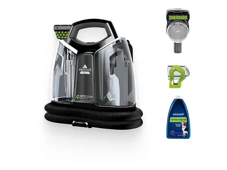 Aspirador de tapicerías - Bissell SpotClean Pet Plus, 330 W, Depósitos agua limpia y sucia gran capacidad, Negro