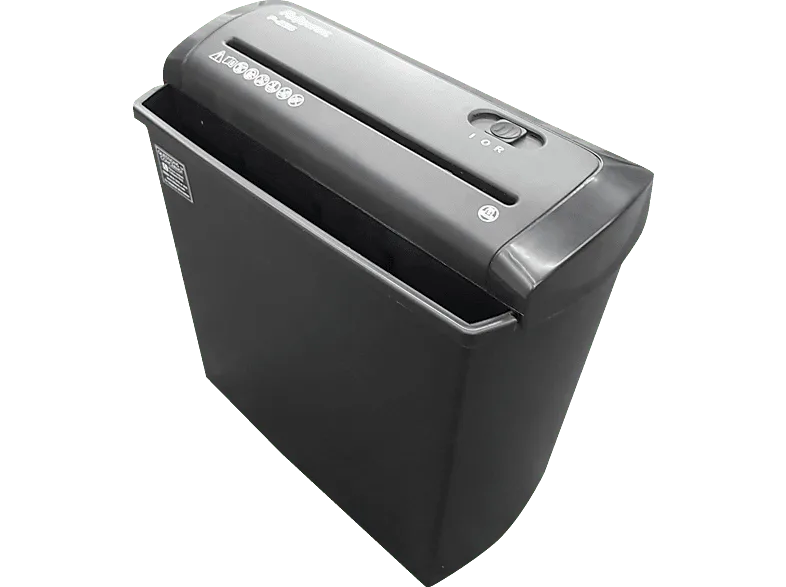 Destructora de papel - Fellowes P-25S, Destruye hasta 5 hojas en tiras 7 mm, Negro
