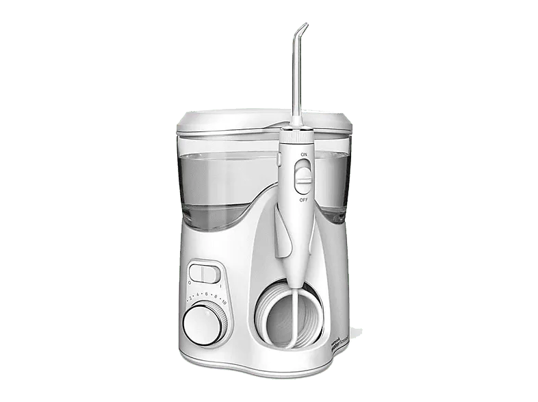 Irrigador - Waterpik WF-150EU Ultra Plus, 10 niveles de intensidad, 1400 ppm, Blanco