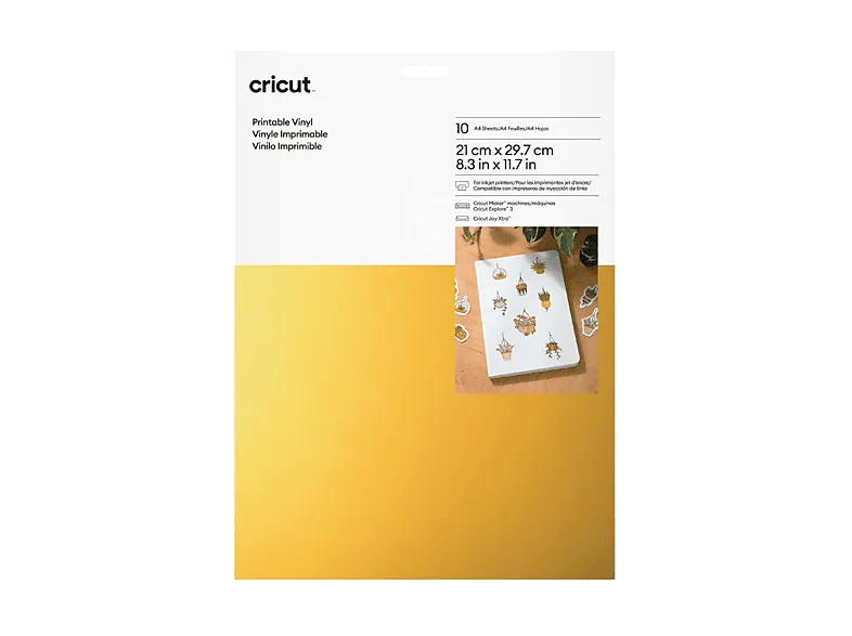 Accesorio para Plotter - Cricut Vinilo adhesivo imprimible, A4, Compatible con Maker, Explore, Joy Xtra, 2 y Venture