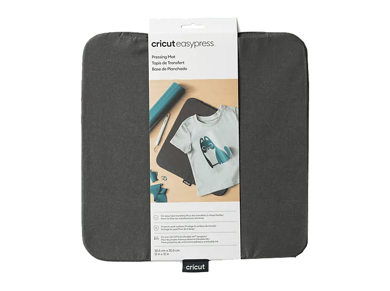 Accesorio para Plotter - Cricut Base de planchado EasyPress™, Calor uniforme y controlado, 30x30 cm, Gris