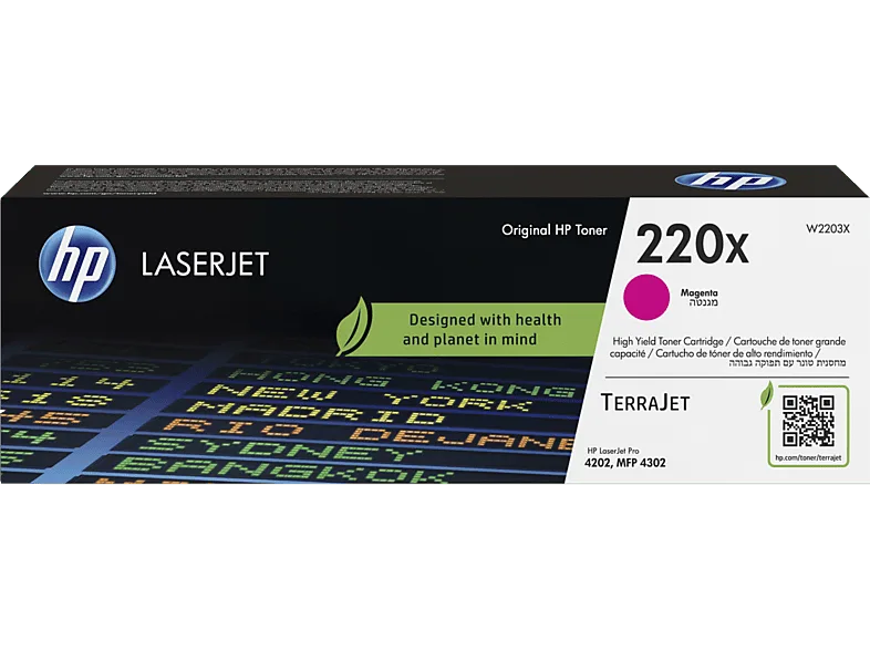 Tóner - HP LaserJet 220X Magenta, Alto rendimiento, Hasta 5500 páginas, TerraJet, W2203X