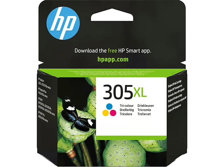 Cartucho de tinta - HP 305XL, Amarillo, Cian, Magenta, 3YM63AE