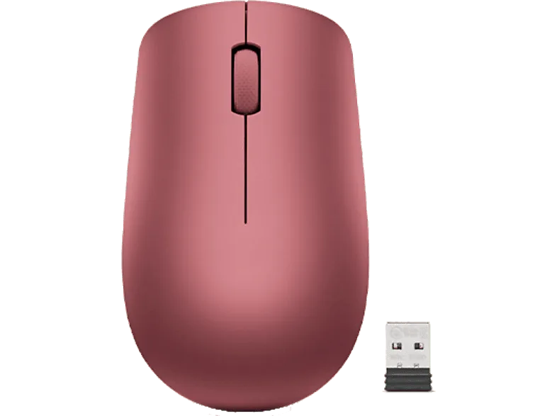 Ratón inalámbrico - Lenovo 530, Ambidiestro, Multiplataforma, 1200 DPI, Rojo Cereza