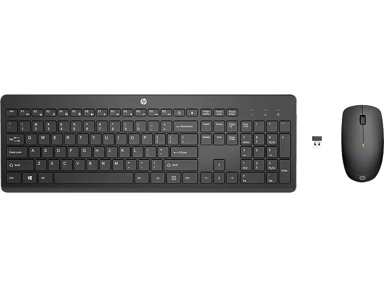 Pack Teclado + Ratón - HP Combo de teclado y ratón inalámbricos 230, 18H24AA, Inalámbrico, Bluetooth, Negro