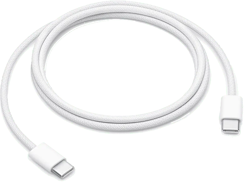 Apple Cable de USB-C DE 60W, iPhone, iPad, Mac, AirPods, 1 metros, Blanco