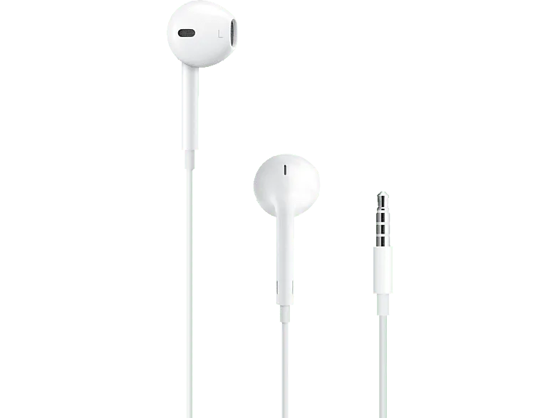 Apple EarPods, Clavija de 3,5 mm, Cable, Conexión Lightning, Micrófono, Blanco