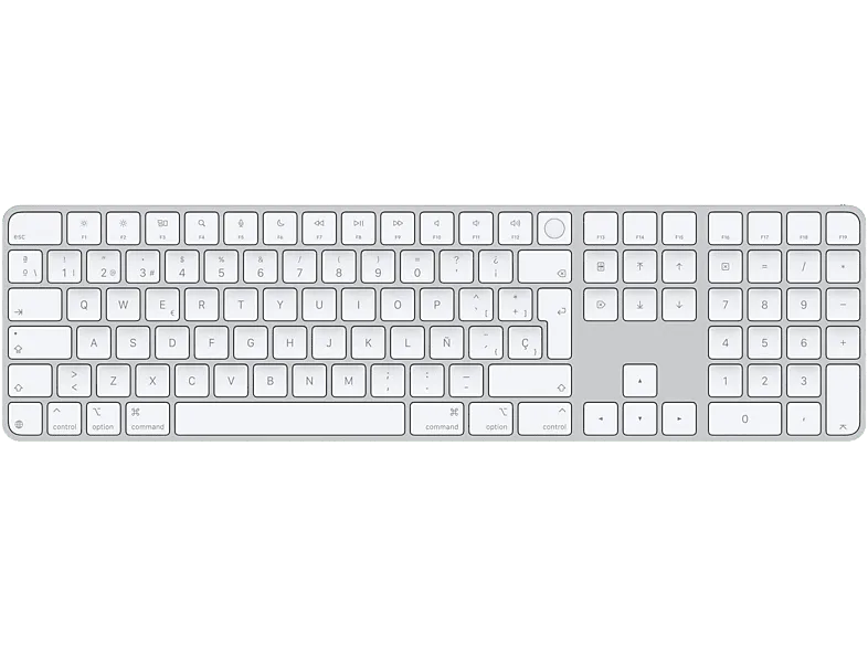 Apple Magic Keyboard, Con Touch ID y teclado numérico, Teclas Blancas, Español, Bluetooth, Blanco