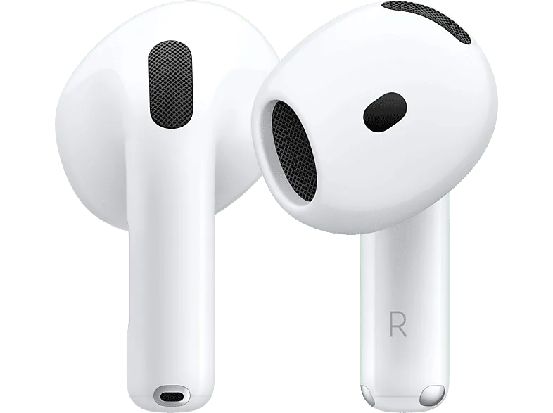 Apple AirPods 4 con Cancelación Activa de Ruido (2024 4ª gen), Inalámbricos, Bluetooth®, Estuche carga USB-C altavoz, Chip H2, Siri, Blanco (imagen 1 de 3)