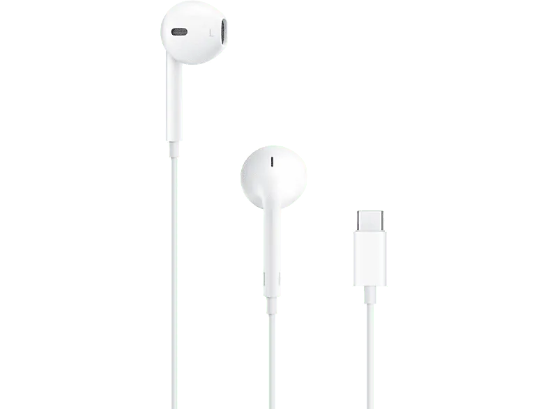 Apple EarPods USB-C, Auriculares de botón, Cable, Micrófono, Blanco
