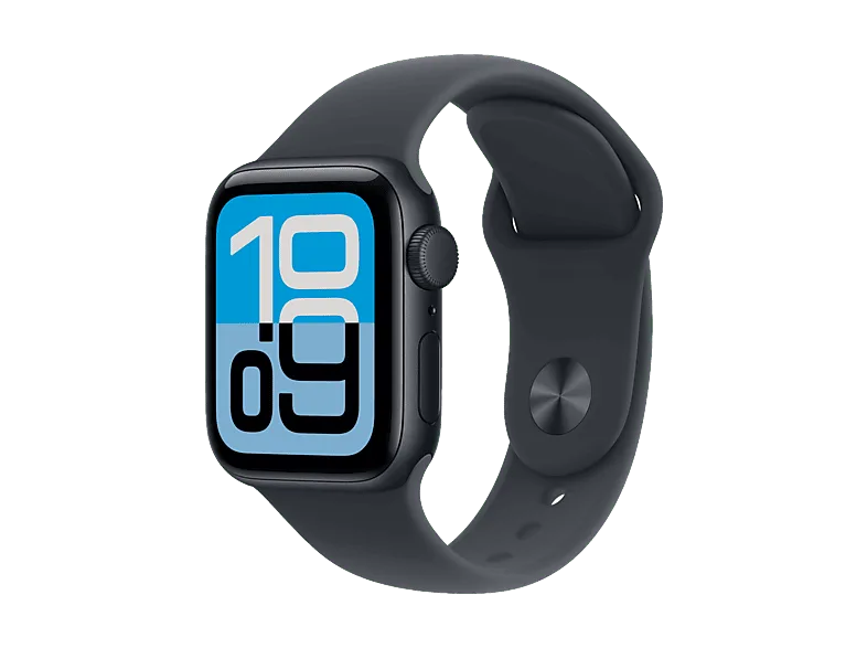 Apple Watch SE 3 (2025), GPS, 40 mm, Caja de aluminio Medianoche, Correa deportiva S/M, Calidad del sueño, Medición temperatura