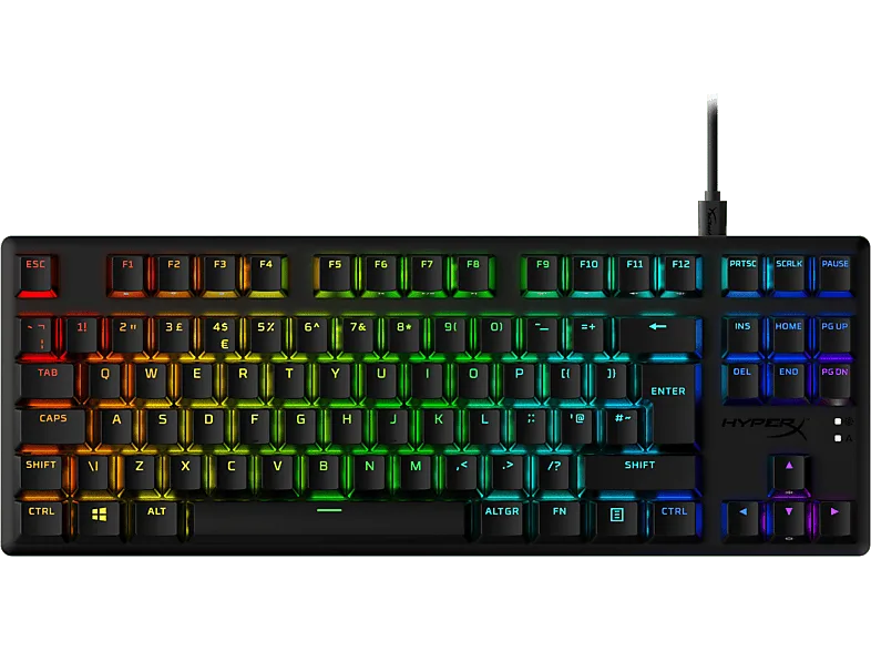 Teclado gaming - HYPERX Alloy Origins Core PBT HX rojo, USB 2.0, Retroiluminación, Negro