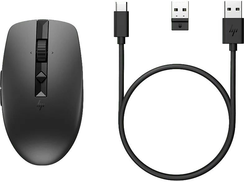 Ratón inalámbrico - HP ratón silencioso recargable 710, Inalámbrico, 3000 ppp, USB-C®, Negro (imagen 1 de 3)
