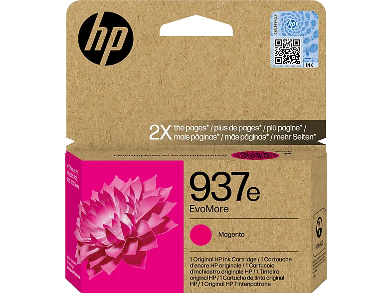 Cartucho de tinta - HP Evo More 937e, Hasta 1650 páginas, Certificado CarbonNeutral®, Magenta – Magenta