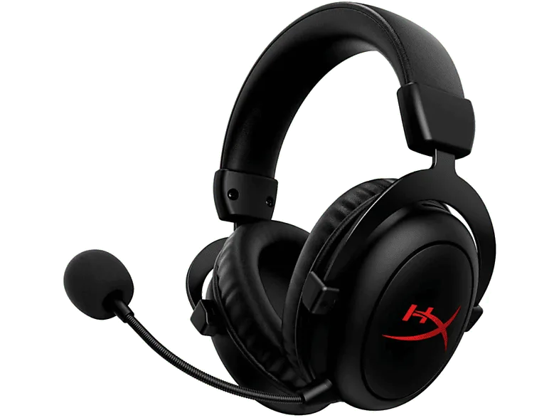 Auriculares gaming - HyperX Cloud II Core, De diadema, Inalámbricos, Hasta 80 horas, Micrófono, Cancelación de ruido, PC, Negro