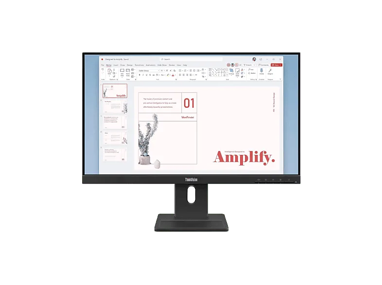 Monitor - Lenovo ThinkVision E24-40 Profesional, 23.8" Full-HD, 100 Hz, 6 ms, IPS, Altura ajustable, Altavoces incorporados