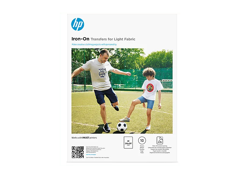 Papel transfer térmico (Iron-On) - Hp 8L1U7A, A4, Para tejido claro