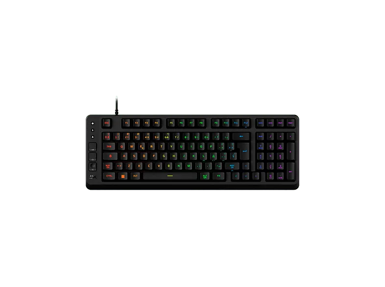 Teclado gaming - HyperX Eve 1800, membrana con iluminación RGB y teclas multimedia, Negro