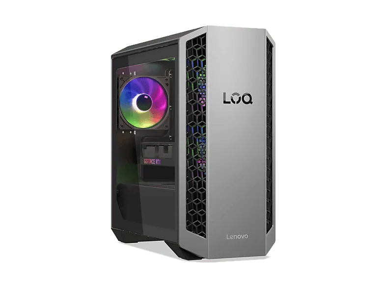 PC gaming - Lenovo LOQ Tower 26ADR10, AMD Ryzen™ 7 8745HX, 16GB RAM, 512GB SSD, GeForce RTX™ 5060, Windows 11 Home, Gris