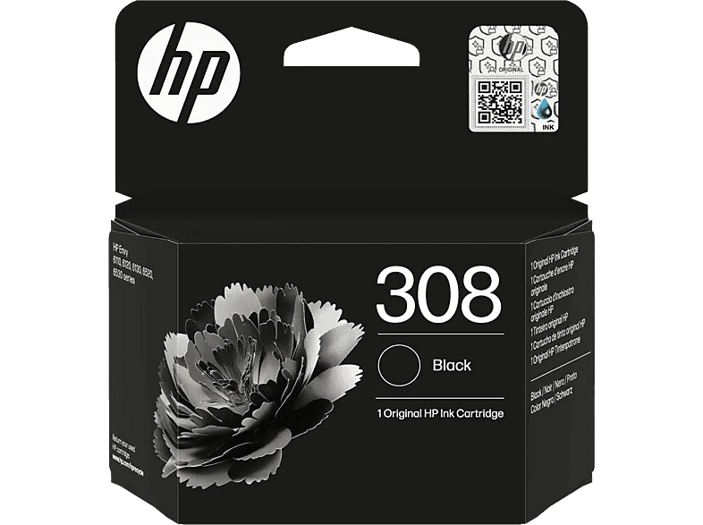 Cartucho de tinta - HP 308, 7FP21UE, 3 ml, 160 páginas, Negro