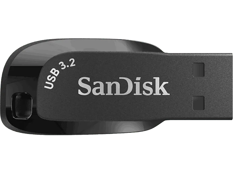 Memoria USB 128 GB - SanDisk Ultra Shift, 3.2, USB-A, Hasta 100 MB/s, Compacta, Con contraseña, Negro