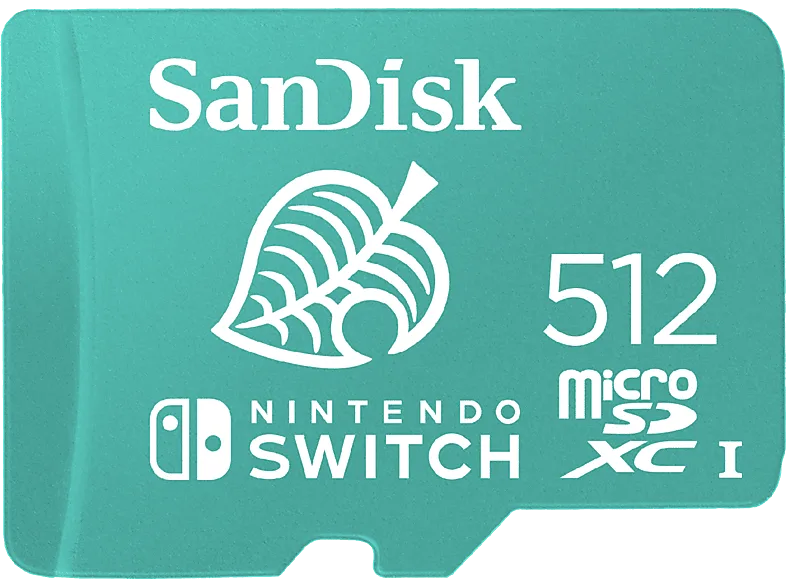 Tarjeta micro SDXC - SanDisk Licencia Nintendo®, 512 GB, Para Nintendo Switch 1, Lite, Oled, 100 MB/s, U3, C10, Verde