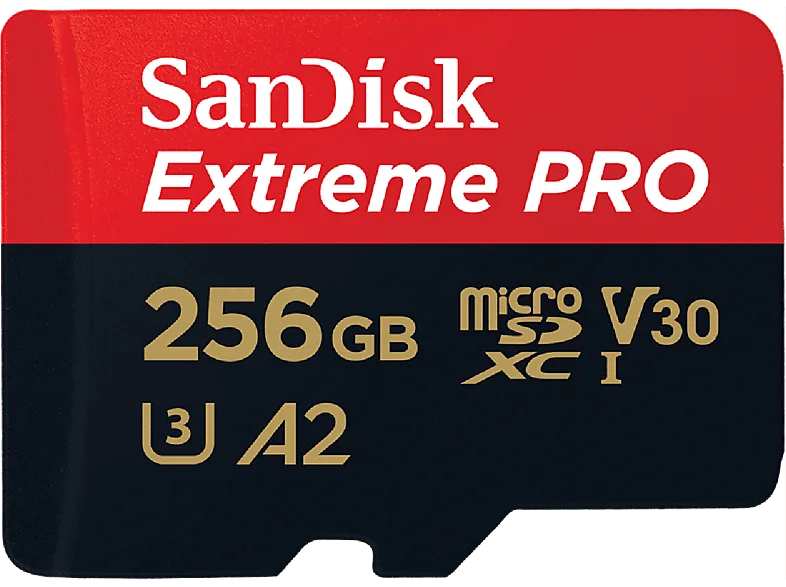 Tarjeta Micro SDXC - SanDisk Extreme PRO, 256GB, Hasta 200 MB/s, UHS-I, U3, V30, A2, 4K UHD y Full HD, Negro