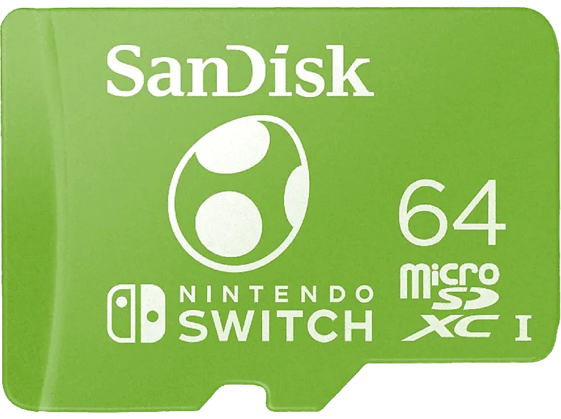 Tarjeta micro SDXC - SanDisk Licencia Nintendo, 64GB, Para Nintendo Switch 1, Lite, 100MB/s, Yoshi, Verde