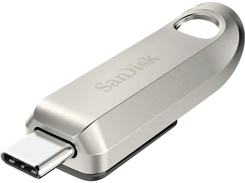 Memoria USB 64GB - SanDisk Ultra Luxe Type-C, 3.2, Hasta 300 MB/s, Compatible smartphones, Metálico, Plata
