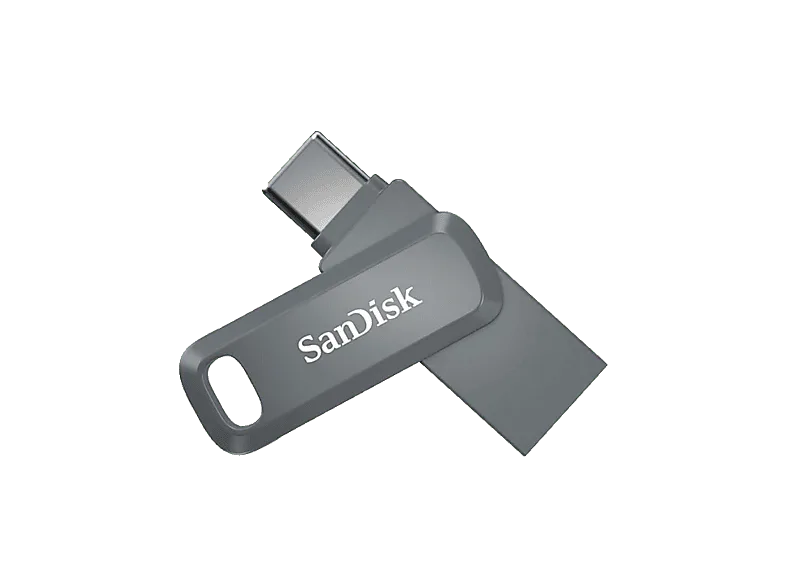 Pendrive para móvil 128 GB - Sandisk Ultra Dual Drive Go, USB-C, 2 en 1, USB-A, 3.2, OTG, 400 MB/s, Gris