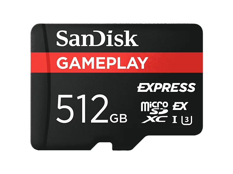 Tarjeta Micro SD - Sandisk Express Gameplay, 512GB, Hasta 880 MB/s lectura, U3, Para Nintendo Switch 2, Negro (imagen 1 de 2)