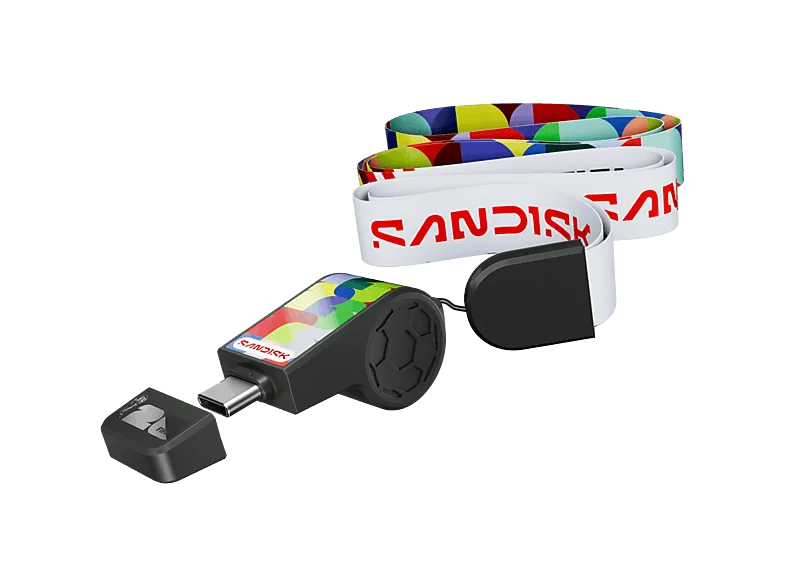 Memoria USB 64 GB - Sandisk USB-C Edición FIFA World Cup 2026, Hasta 300 MB/s transferencia, 3.2, Compatible macOS y Windows®, Negro