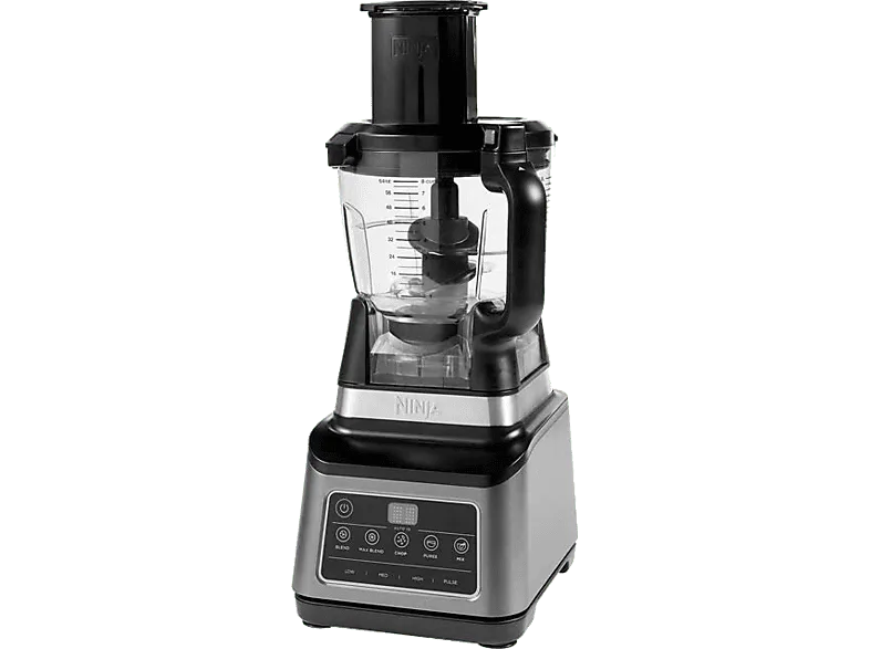 Procesador de alimentos - Ninja BN800EU, 1200 W, 2.1 l, 3 Velocidades, 21000 rpm, Libre BPA, Negro, Gris Piedra y Plateado