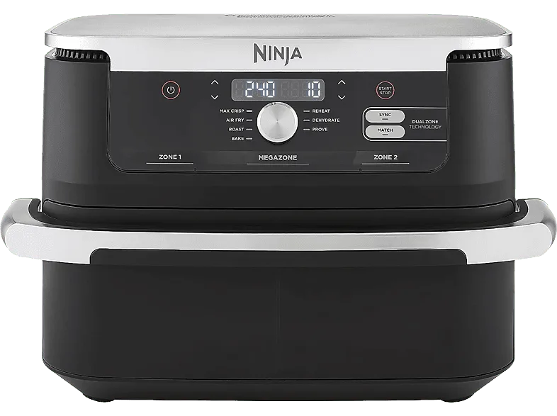 Freidora de aire - Ninja FlexDrawer 7 en 1 AF500EU, 2470 W, Programas, Capacidad 10.4l, De 40°C a 240°C, Negro