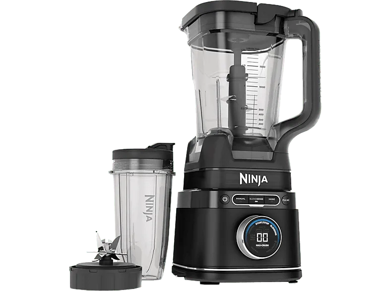 Batidora de vaso - Ninja Detect Power Pro TB301EU, 1200 W, 2.1 l, Pica Hielo, Temporizador, 14 Modos Manuales y 4 Automáticos, Negro