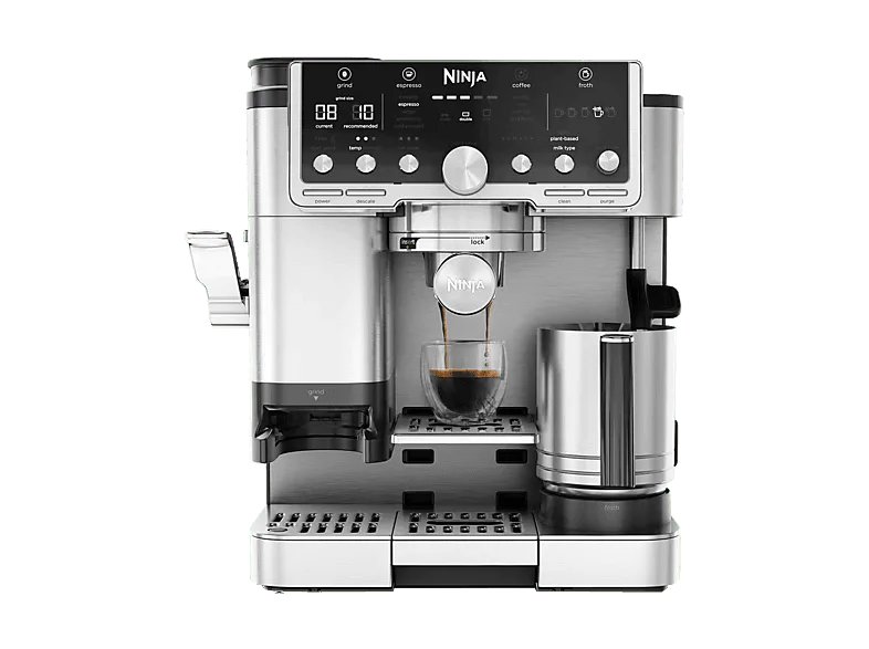 Cafetera express - Ninja Luxe Café Pro, 9 bar, 1650 W, Sistema de doble espuma, 29 configuraciones bebidas, Plata (imagen 1 de 2)