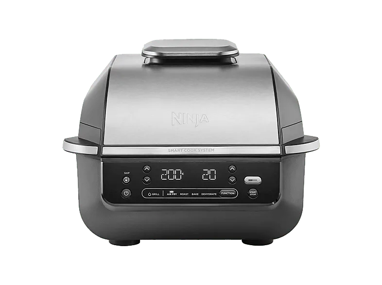 Freidora de aire - Ninja EG351EU, 1760 W, Parrilla, 5 Funciones Cocción, Sensor Cocción Digital/Termómetro, Negro/Plata