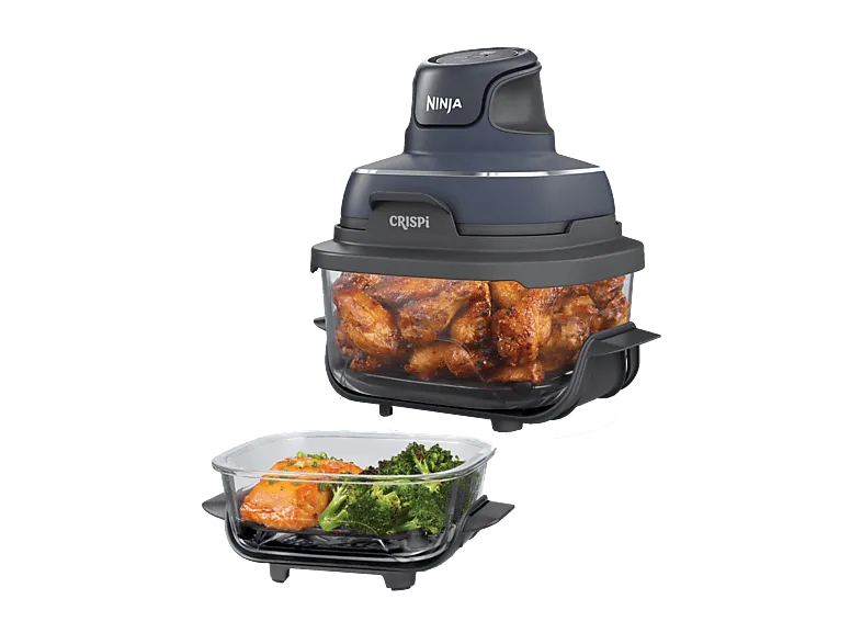 Freidora de aire - Ninja CRISPi FN101EUGY, Recipientes 3.8l y 1.4l libres tóxicos, 1700W, Hasta 180ºC, 4 funciones, Azul
