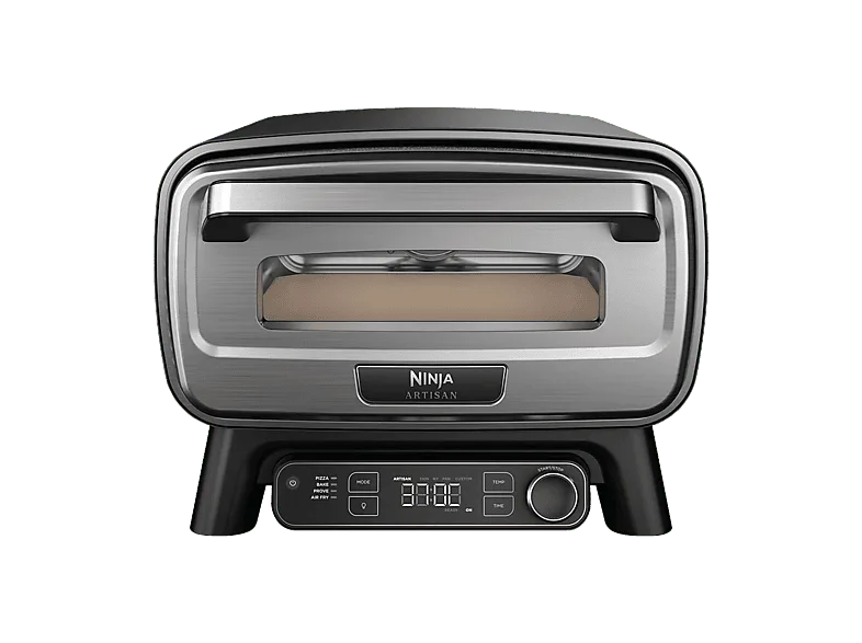 Mini horno - Ninja Artisan MO201EU, 1760 W, Hasta 370 ºC, 4 Programas, 5 Ajustes de Pizzas, Plata