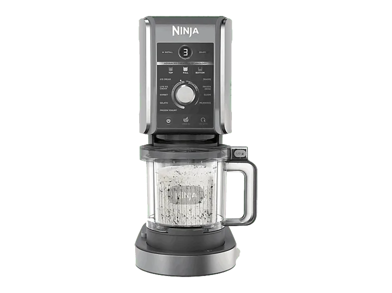 Heladera - Ninja CREAMi Deluxe 10-en-1, 10 programas, 2 tarrinas de 706ml, Tecnología avanzada Creamify, Plata