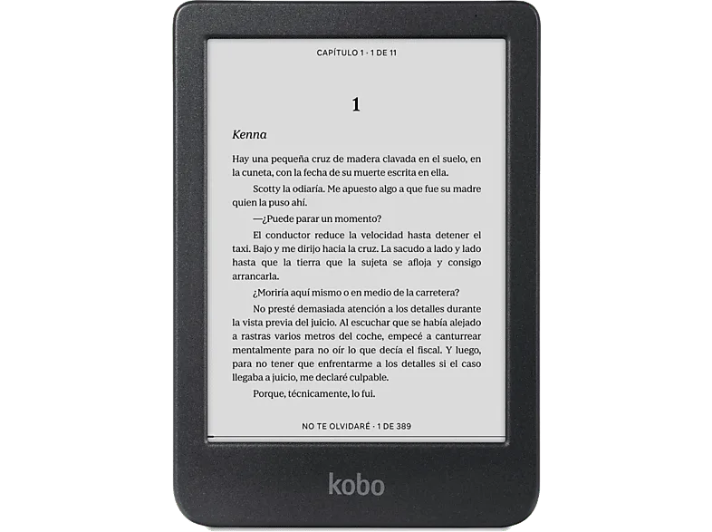 eBook - Kobo Clara BW, E Ink 6" HD, 16 GB, Comfortlight PRO, IPX8, Modo oscuro, Negro