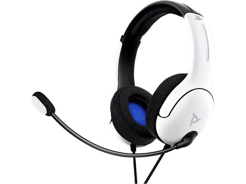 Auriculares gaming - PDP LVL40 Wired, De diadema, Con cable, Para PS4/ PS5, Micrófono, Blanco