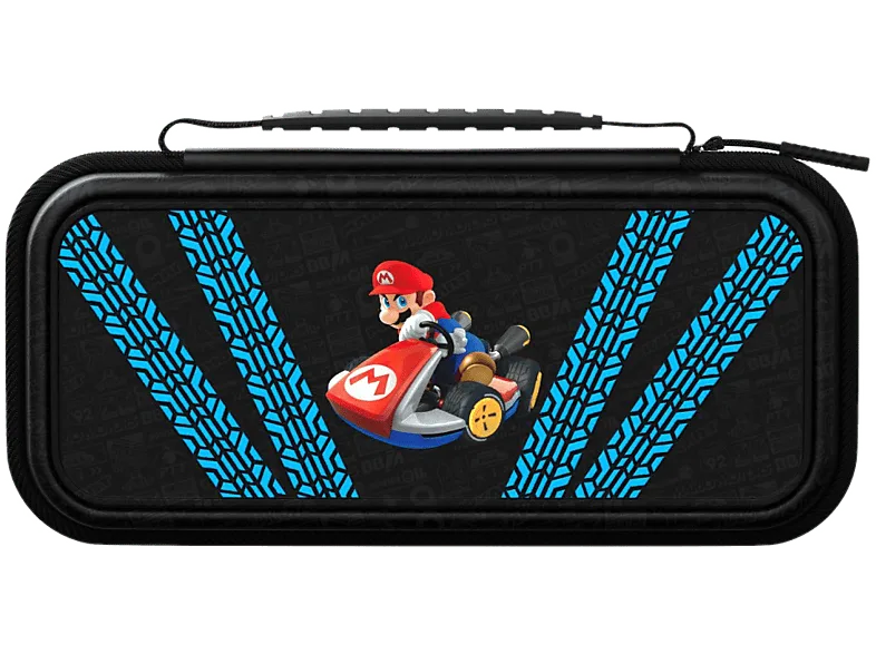 Funda Nintendo Switch - PDP Travel Case Plus Glow Kart Drift, Para Switch, Con cremallera, Negro y Azul