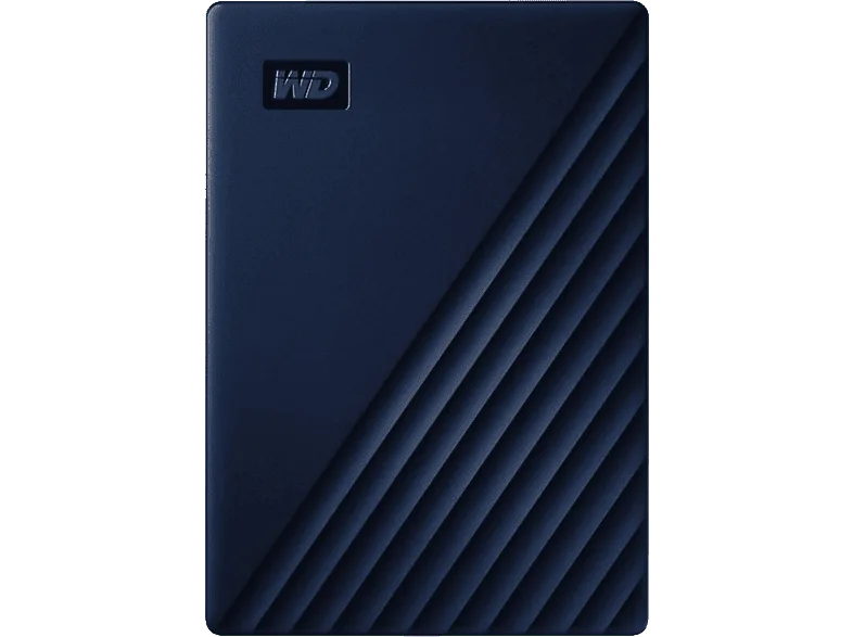 Disco duro externo 5 TB - Western Digital WD My Passport para Mac, Portátil, USB-C y USB-A, Compatible con Genius, Con Contraseña, Azul