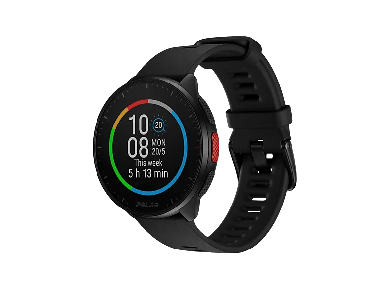 Reloj deportivo - Polar Pacer, Negro, 21 cm, 1.2", GPS, GLONASS, Galileo, QZSS., WR50M, Bluetooth