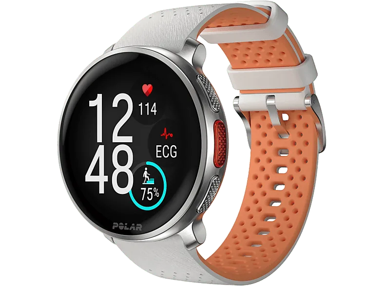 Reloj deportivo - Polar Vantage V3, Blanco, 22 mm, 1.39" AMOLED, GPS, EGC en la muñeca